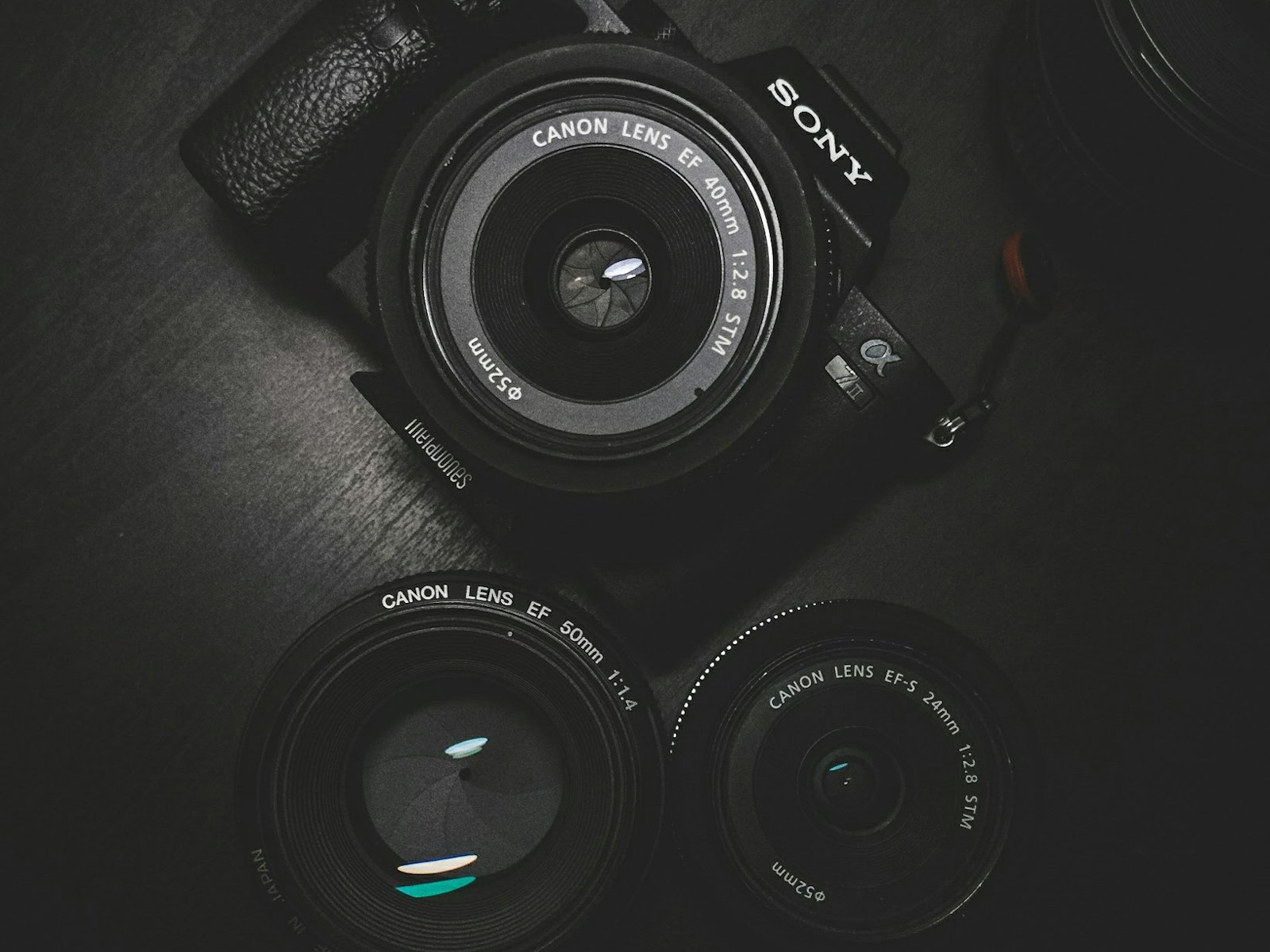 Professional camera with glowing studio rings